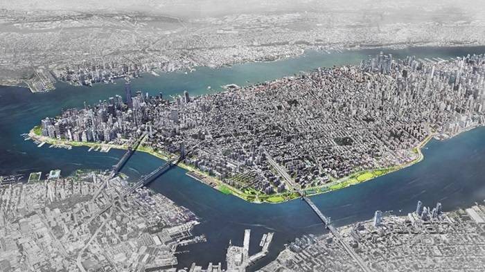 L’area di Lower Manhattan sulla quale si sviluppano i progetti di resilienza.