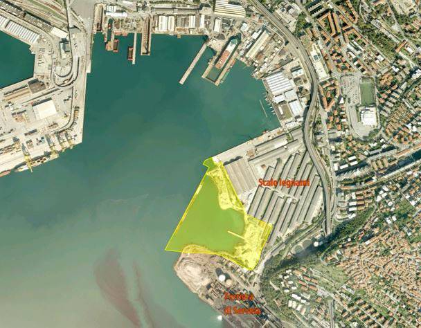 La zona del Porto di Trieste interessata dalla nuova piattaforma logistica