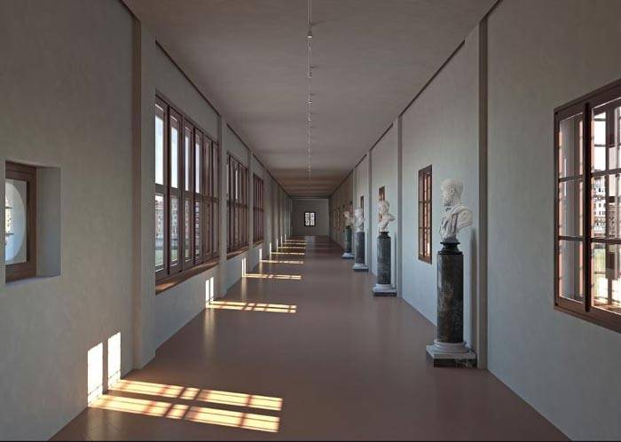 Corridoio Vasariano, Firenze - Render del progetto di restauro