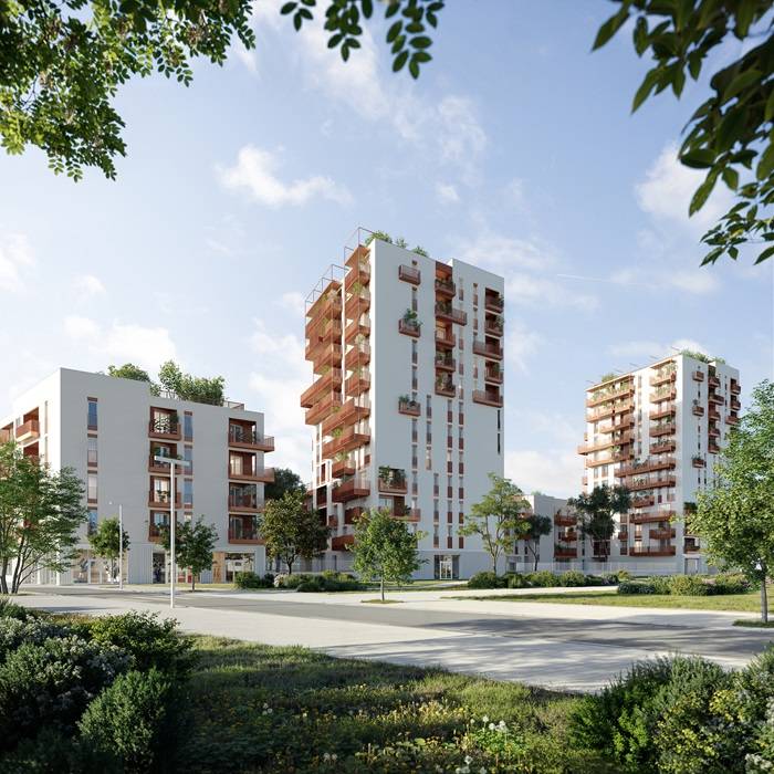 Bologna Bloom, il render del progetto residenziale nel quartiere Navile di Bologna, il progetto è di Lombardini22.