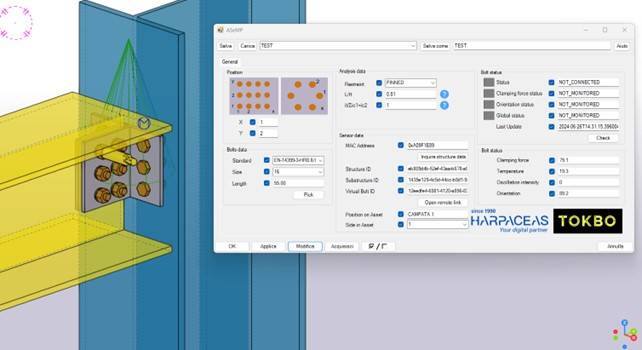 Progetto ASeMP - Plug-in disponibile in Tekla Structures Warehouse dialoga con la piattaforma Tokbo