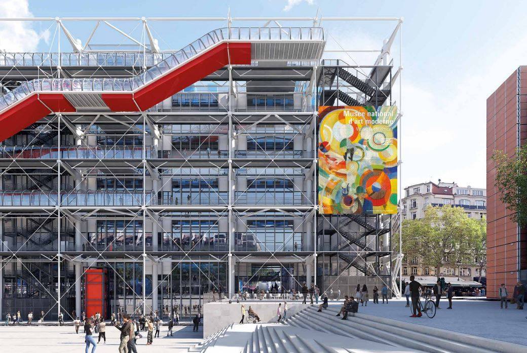Rappresentazione artistica della piazza sul lato sud, Centre Pompidou
