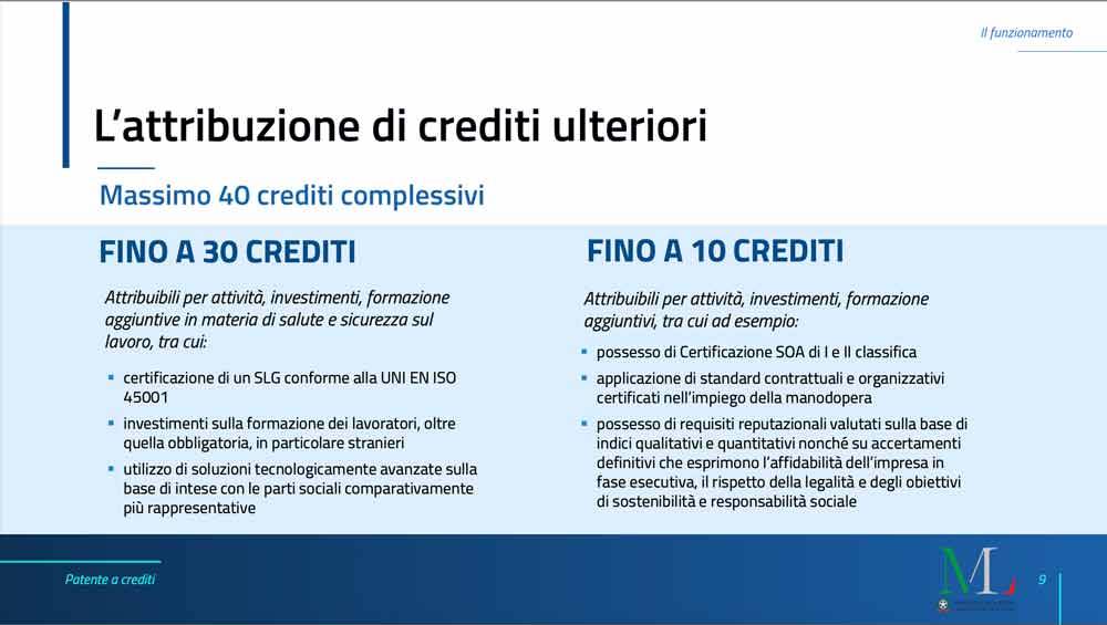 Patente a punti sicurezza cantieri: ulteriori crediti 3