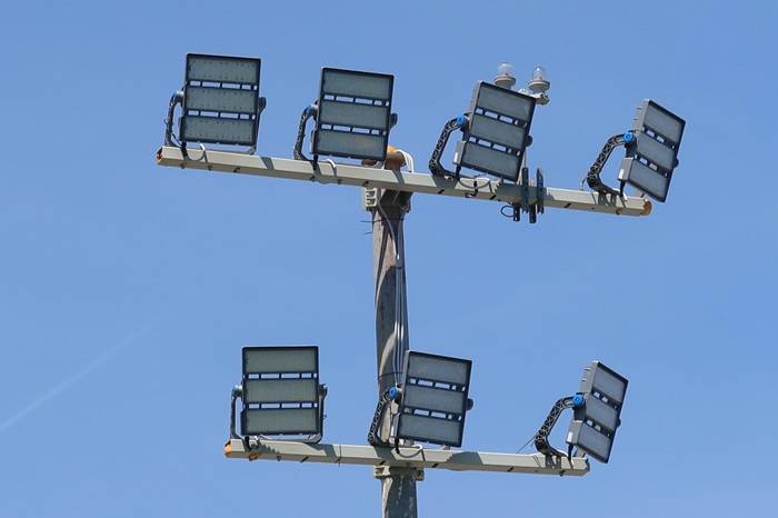 Dettaglio delle luci led di Stadio Fanuzzi a Brindisi, City Green Light.