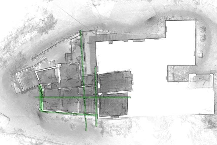 Rilievo 3D: rappresentazione planimetria ottenuta da una nuvola di punti