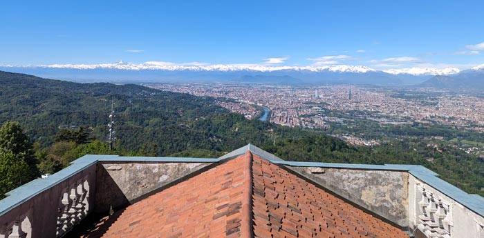 Basilica di Superga - Vista dalla balconata panoramica, a metà altezza della cupola.