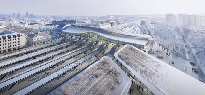 Green Connect, la riqualificazione della stazione di Vilnus firmata Zaha Hadid Architects