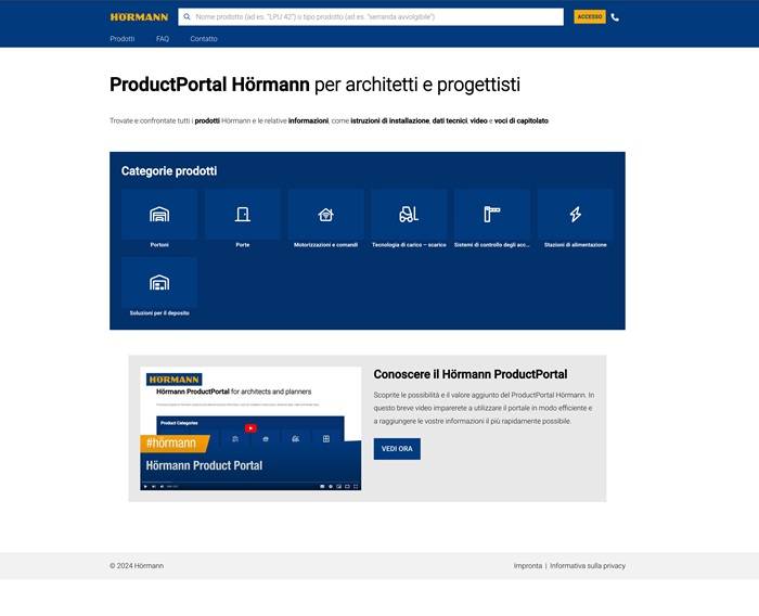 libreria digitale H-Product Portal Hörmann