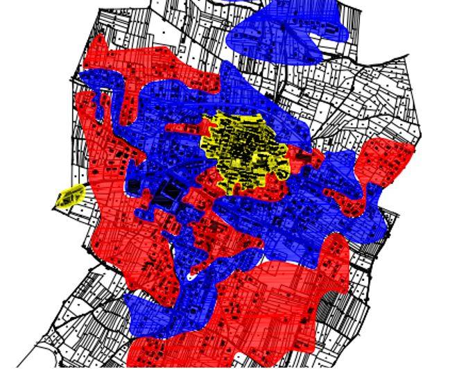 Estratto della mappa vettoriale con la perimetrazione dei comparti