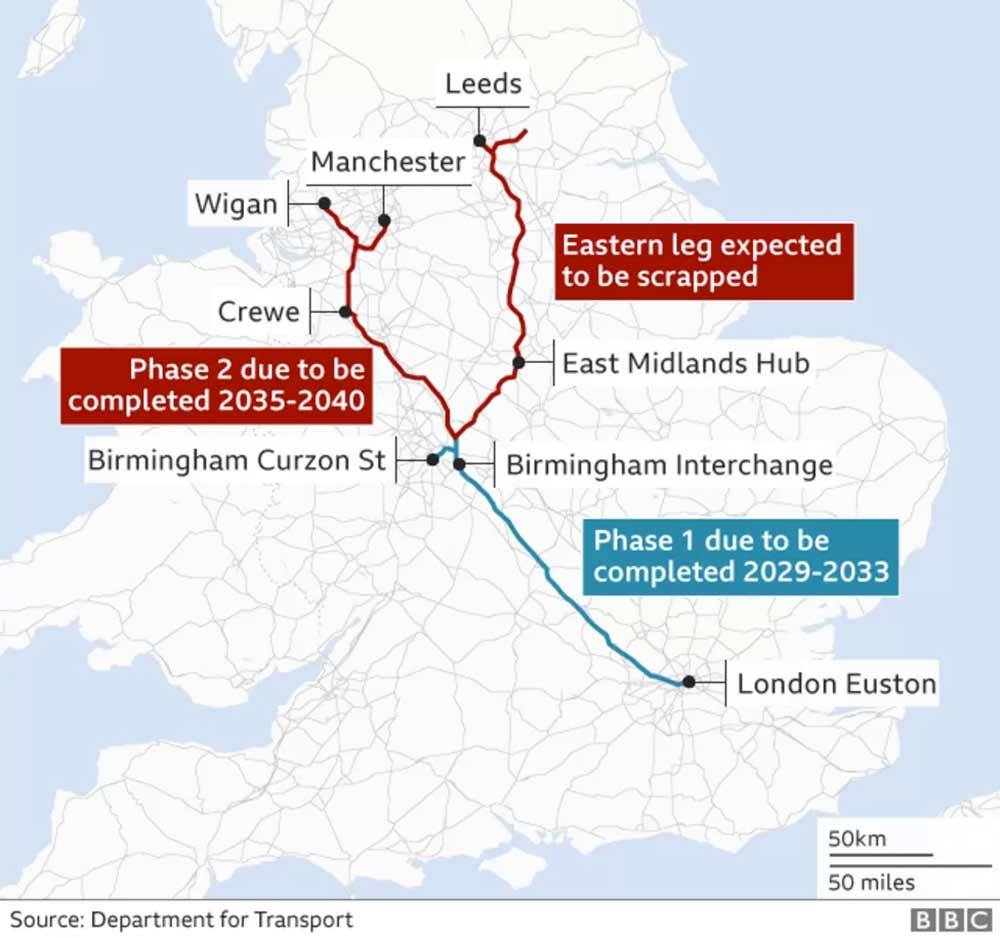 HS2: le linee cancellate