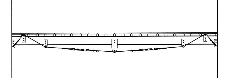 Fig. 13 – Trave rinforzata con funi d’acciaio presollecitate con sfruttamento delle resistenze al taglio della trave.