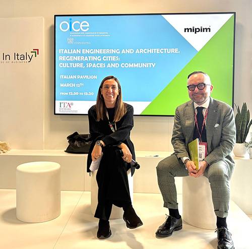 Fabrizio Capaccioli all'evento OICE a MIPIM 2025.