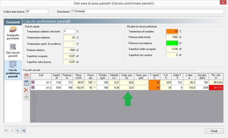 Figura 3: pre-dimensionamento tabellare con EC717 V8