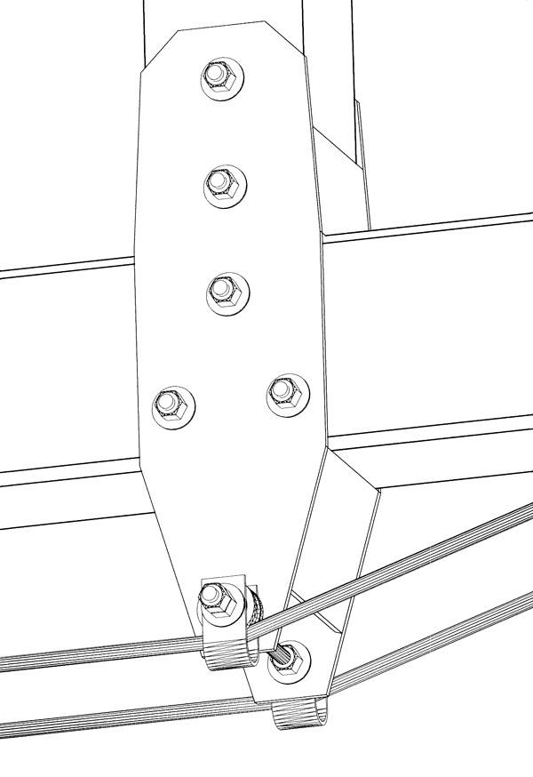 Fig. 6 – Particolare della puleggia sul puntone