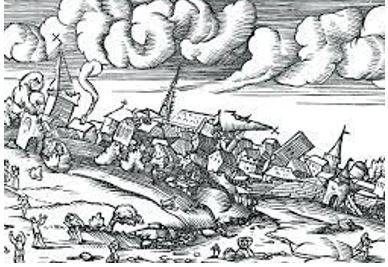 Figura 1 – Antica stampa che illustra i danni causati dal terremoto di Verona del 1117.