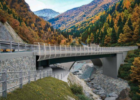 Rendering del nuovo Ponte Chevril