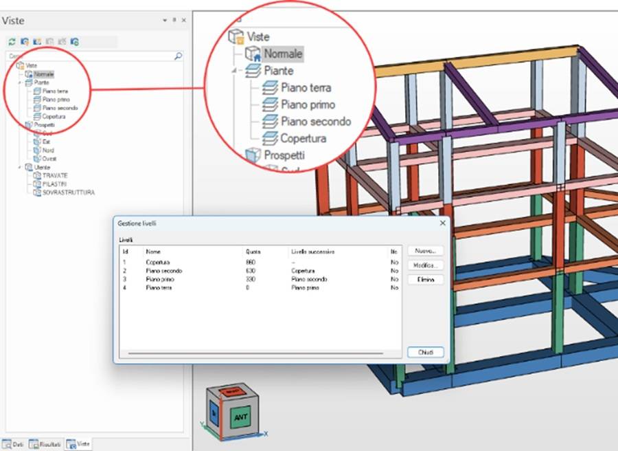 Supporto della gestione dei Livelli o piani della costruzione.
