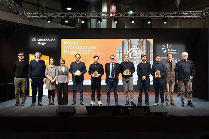 I vincitori del premio e della menzione under 35, Wood Architecture Prize, Klimahouse 2025.