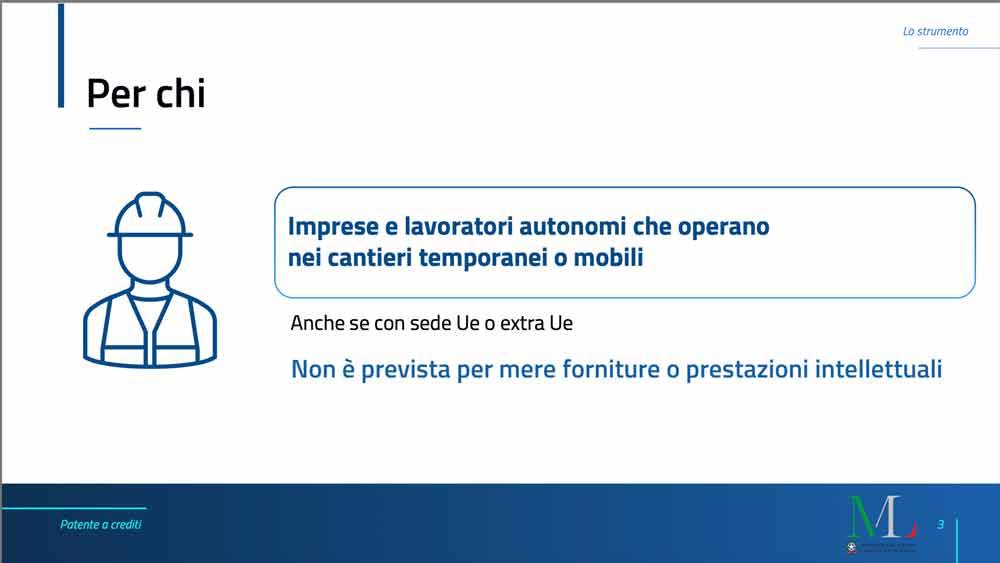 Patente a punti sicurezza cantieri: chi può averla