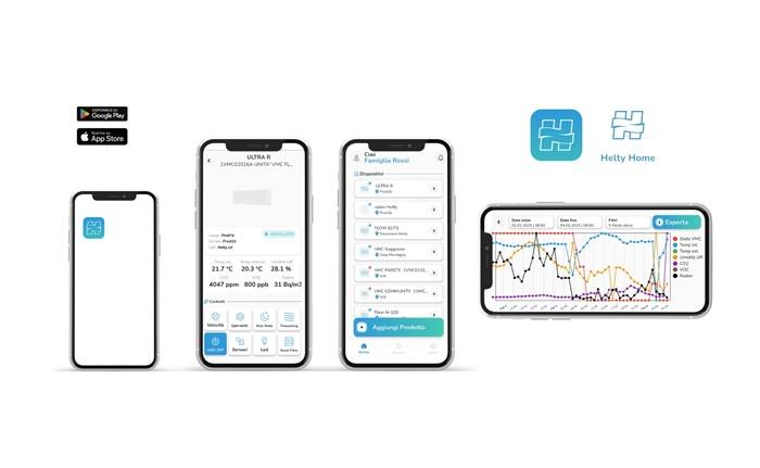 Nuova app Helty Home per tablet e telefoni smartphone.