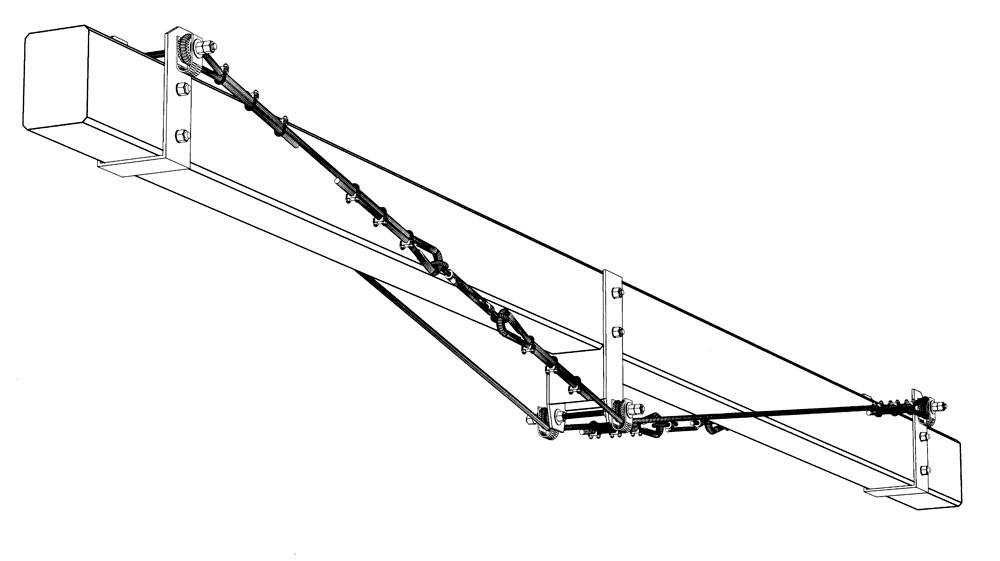 Fig. 1 – Trave rinforzata con fune d’acciaio presollecitata con puntone centrale.