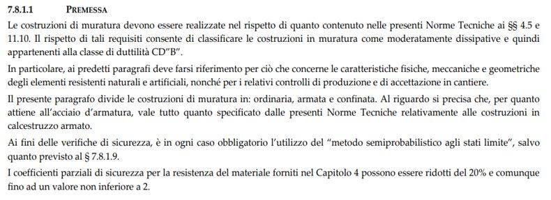 Paragrafo 7.8.1.1 delle NTC 2018