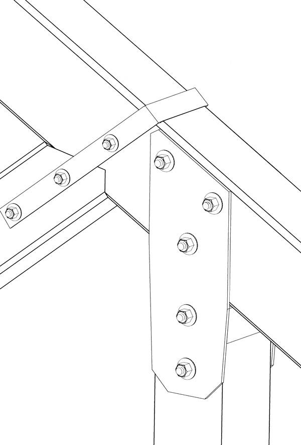 Fig. 4 – Nuovo raccordo puntone - trave di falda, vicino al contraffisso