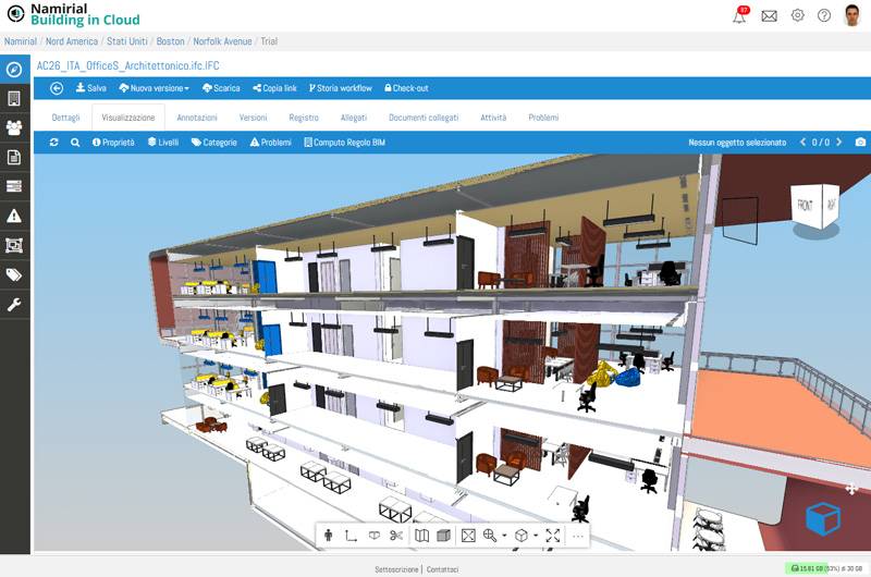 schermata di namirial-building-cloud