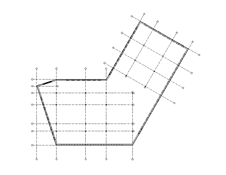 Rappresentazione di una pianta in Revit con una generica griglia di riferimento